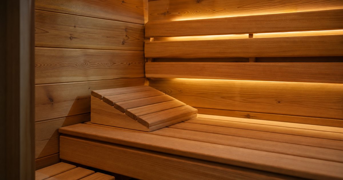 What should you look for in the wood used to build a home sauna?